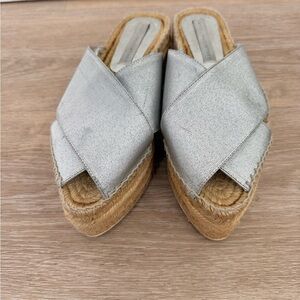 Stella McCartney Silver Espadrille Slides